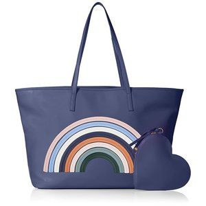 Dear Drew By Drew Barrymore Rainbow Blue Tote NEW